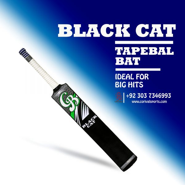 CB Black Cat Rawlakot Wood Tape Ball Cricket Bat ☑️Length: 35 inch ☑️Width : 4.4 inch ☑️Weight : 800 to 850 grams ☑️Double Pressed Wood ( Full combination for Smashing) ☑️Full Cane Handle Super comfortable Grip