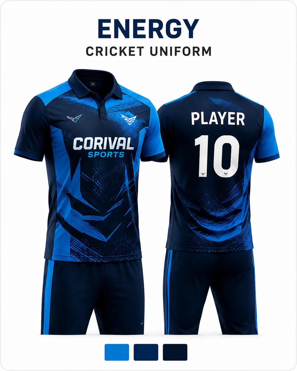 Energy Cricket Uniform – Custom Team Kit | Corival Sports