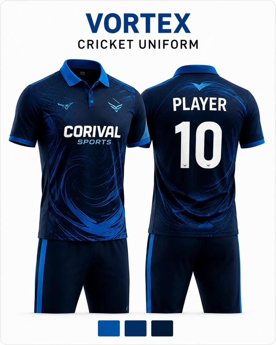 Vortex Cricket Uniform – Custom Team Kit | Corival Sports