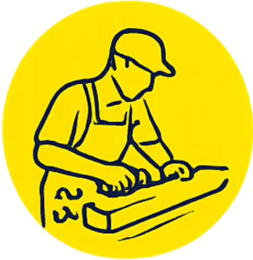 Expert hand craftsmanship icon representing skilled cricket bat manufacturing by Corival Sports in Sialkot, Pakistan.