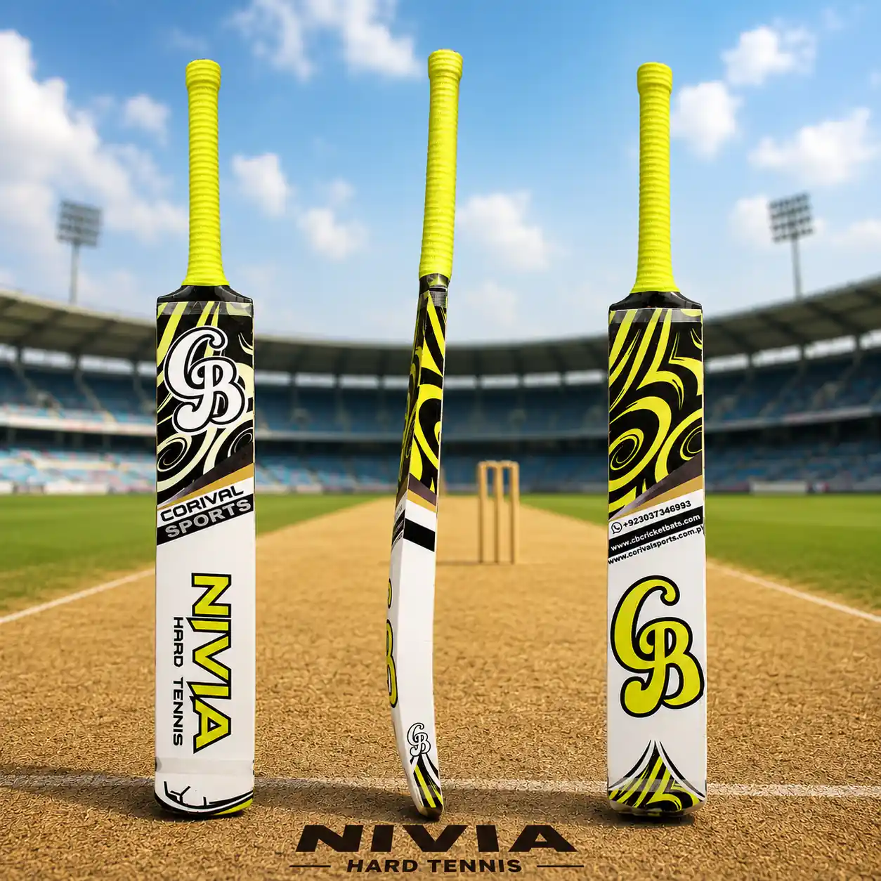 Nivia Hard Tennis Cricket Bat by Corival Sports for USA players